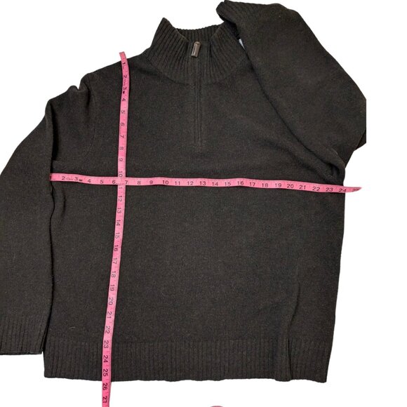 J.Crew Men's Large Brown Lambs Wool 1/4 Zip Pullover Sweater - Picture 8 of 8